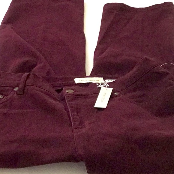 Jones NY 5 Pocket Stretch Cotton Pants, Straight Leg Mid-Rise Plus Size Petite - Picture 5 of 7